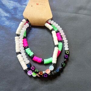 Bracelets Set (3) Glass‎ Beads - Handmade